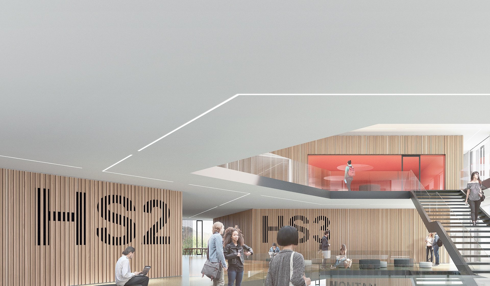 Rendering: Innenansicht des geplanten Studienzentrums