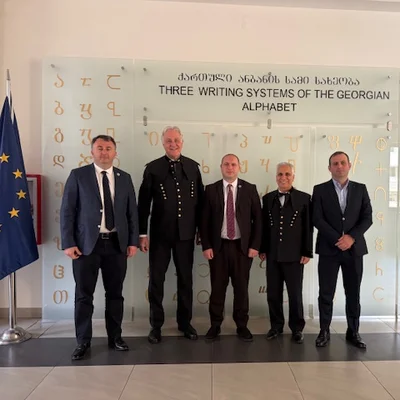 Rector Peter Moser (2. Person from the left) and Prof. Riyz Kharrat (2. Person from the right) during the visit in Georgia. Phot: © private