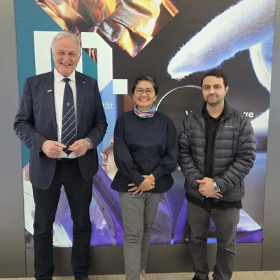 from left to right: Rector Peter Moser, Prof. Priyakorn Pusawiro (KMUTT) and Reza Goldansaz, MSc. (International Relations, TU Leoben). Photo: © TU Leoben. 