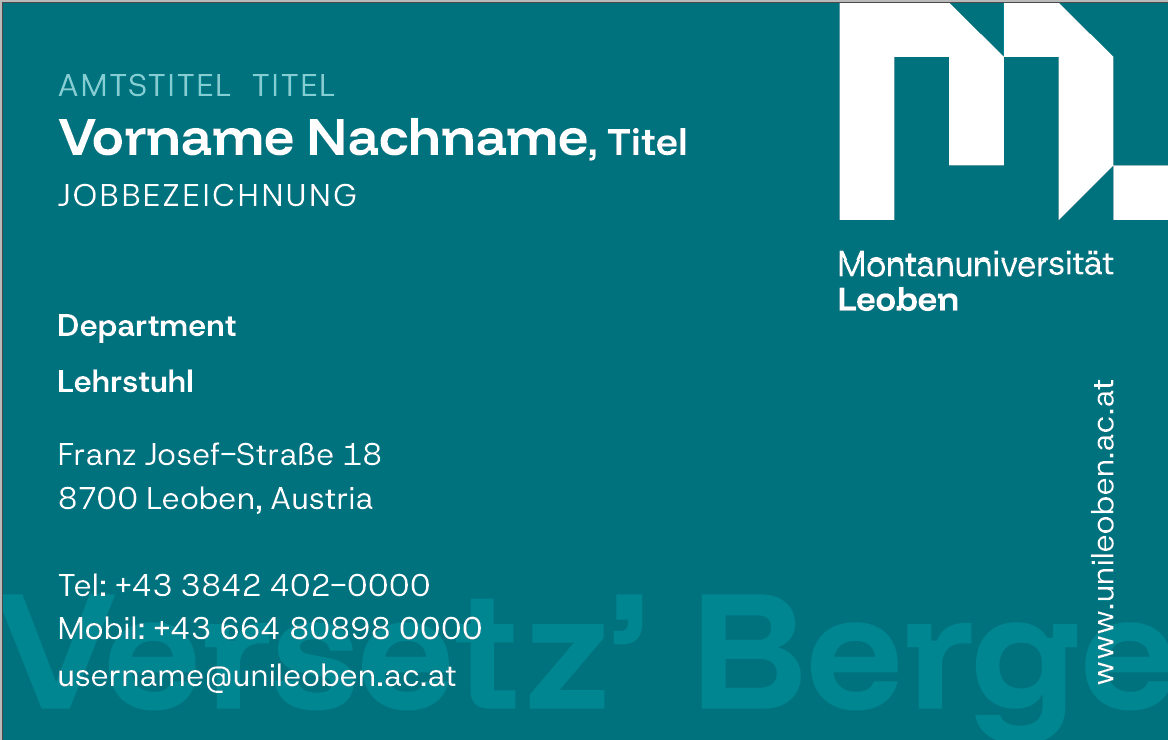 Vorderseite MUL Visitenkarte in Deutsch